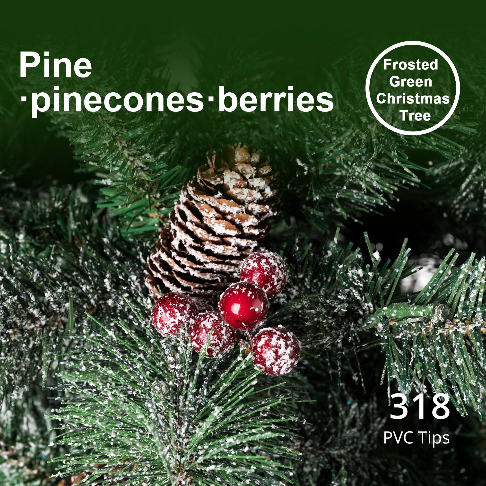 Pine Frosted Green pinecones berries Christmas Tree

318 PVC Tips