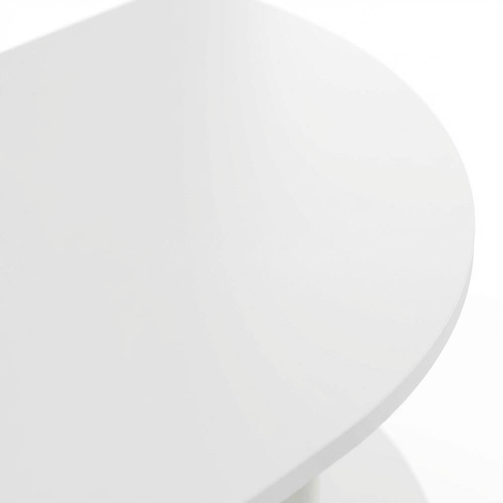 Alt View 4. FurniFact - White Corner TV Stand with Solid Rubberwood and Walnut Veneers, Modern Design - White.