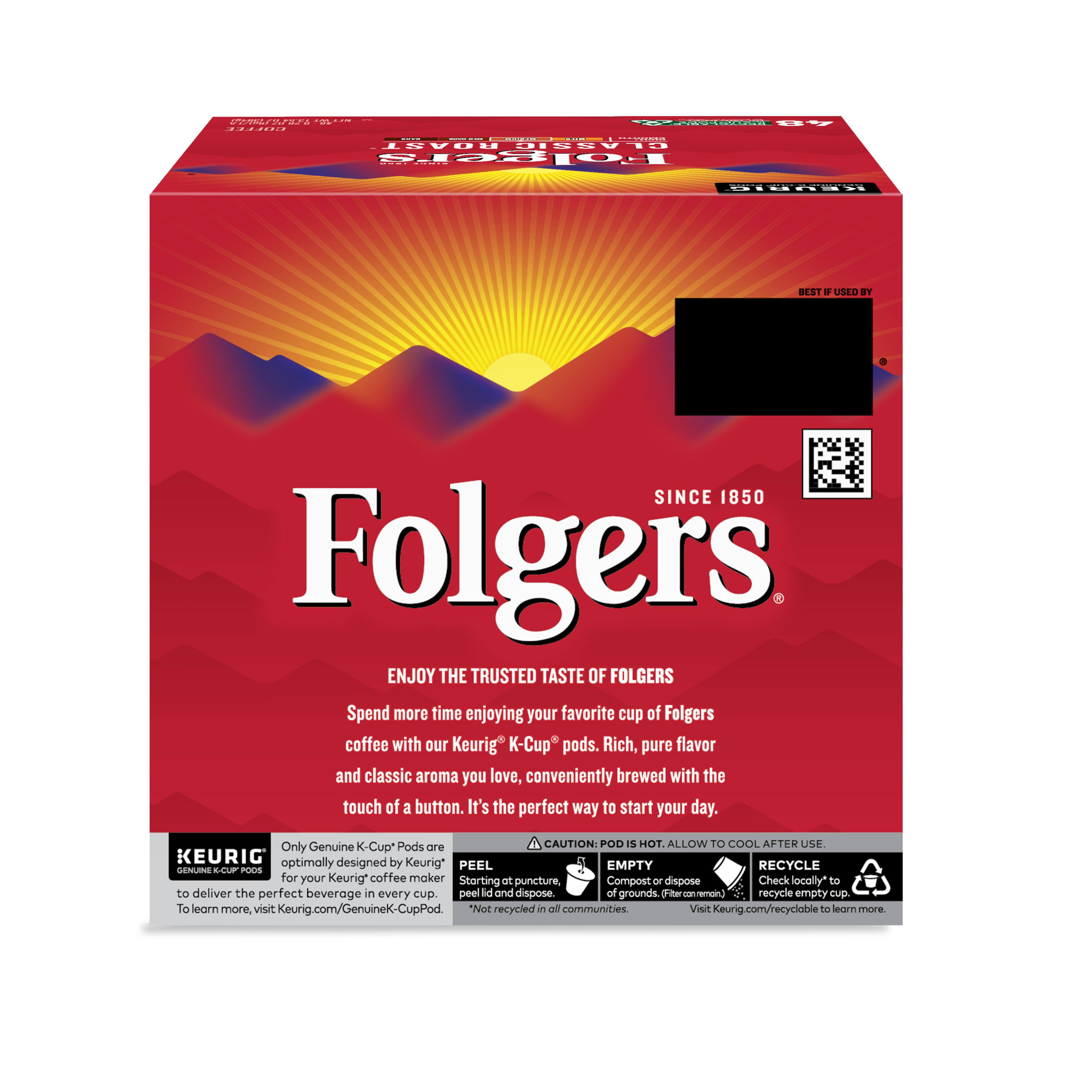 Alt View 16. Folger's - Folgers Classic Roast, Keurig Single Serve K-Cup Pods, Medium Roast Coffee, 48 Count.