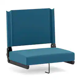 Emma + Oliver - 500 lb. Rated Lightweight Stadium Chair with Handle & Ultra-Padded Seat - Teal