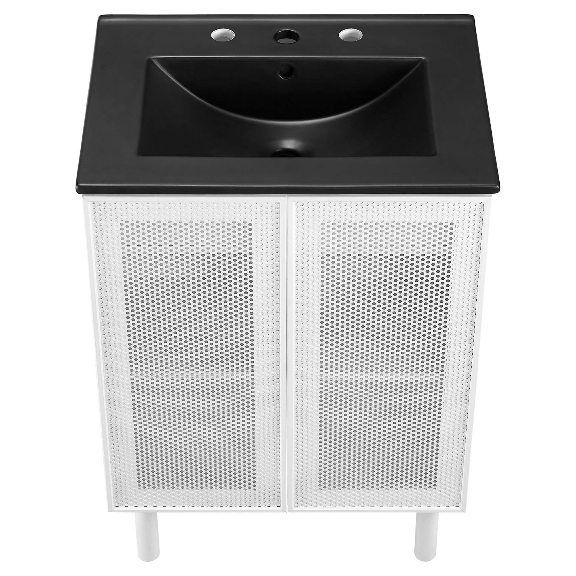 Alt View 5. Modway - Calla Bathroom Vanity Basin Included by Modway - Black White.