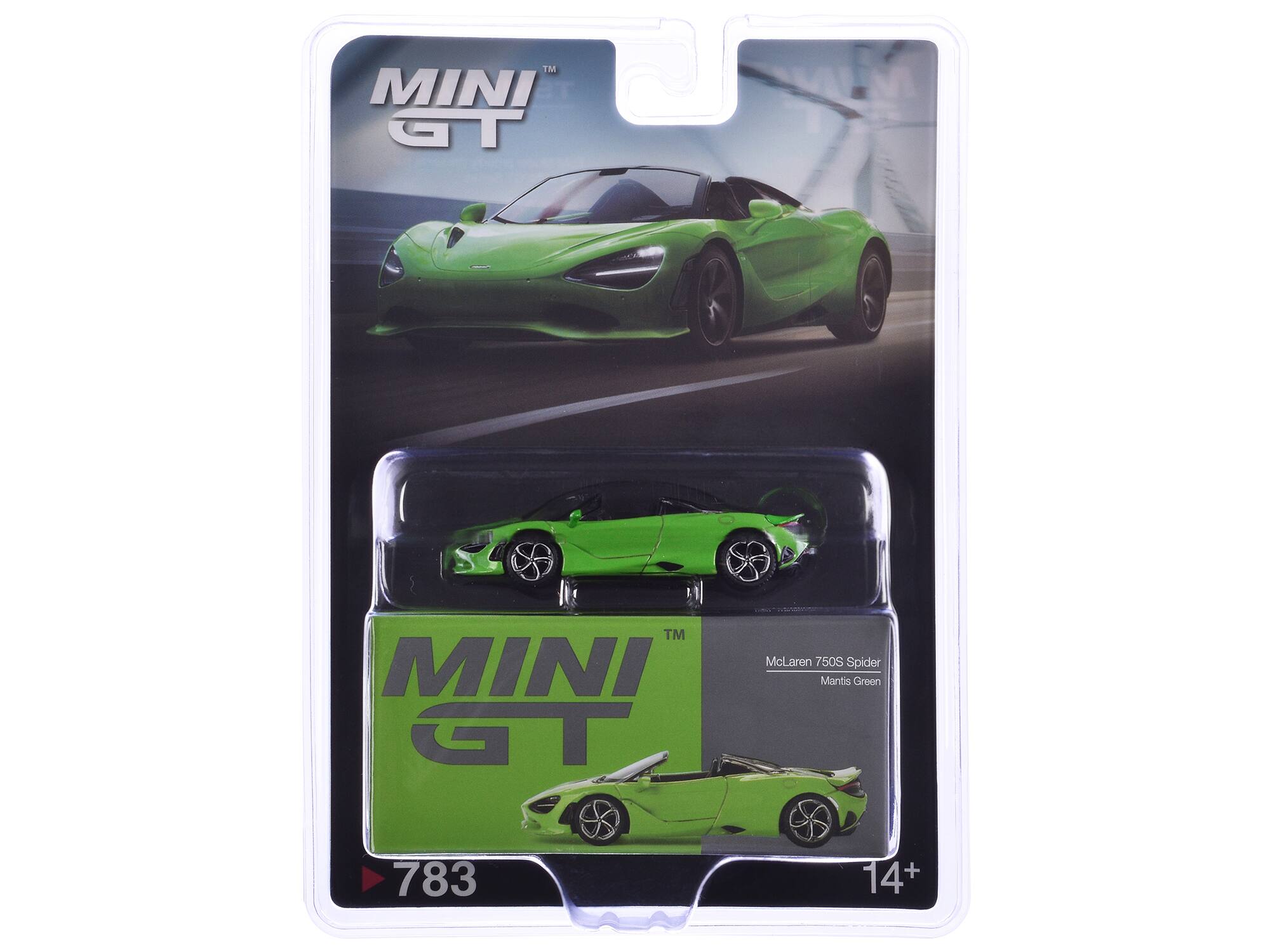 MINI GT  
McLaren 750S Spider  
Mantis Green  
783  
14+