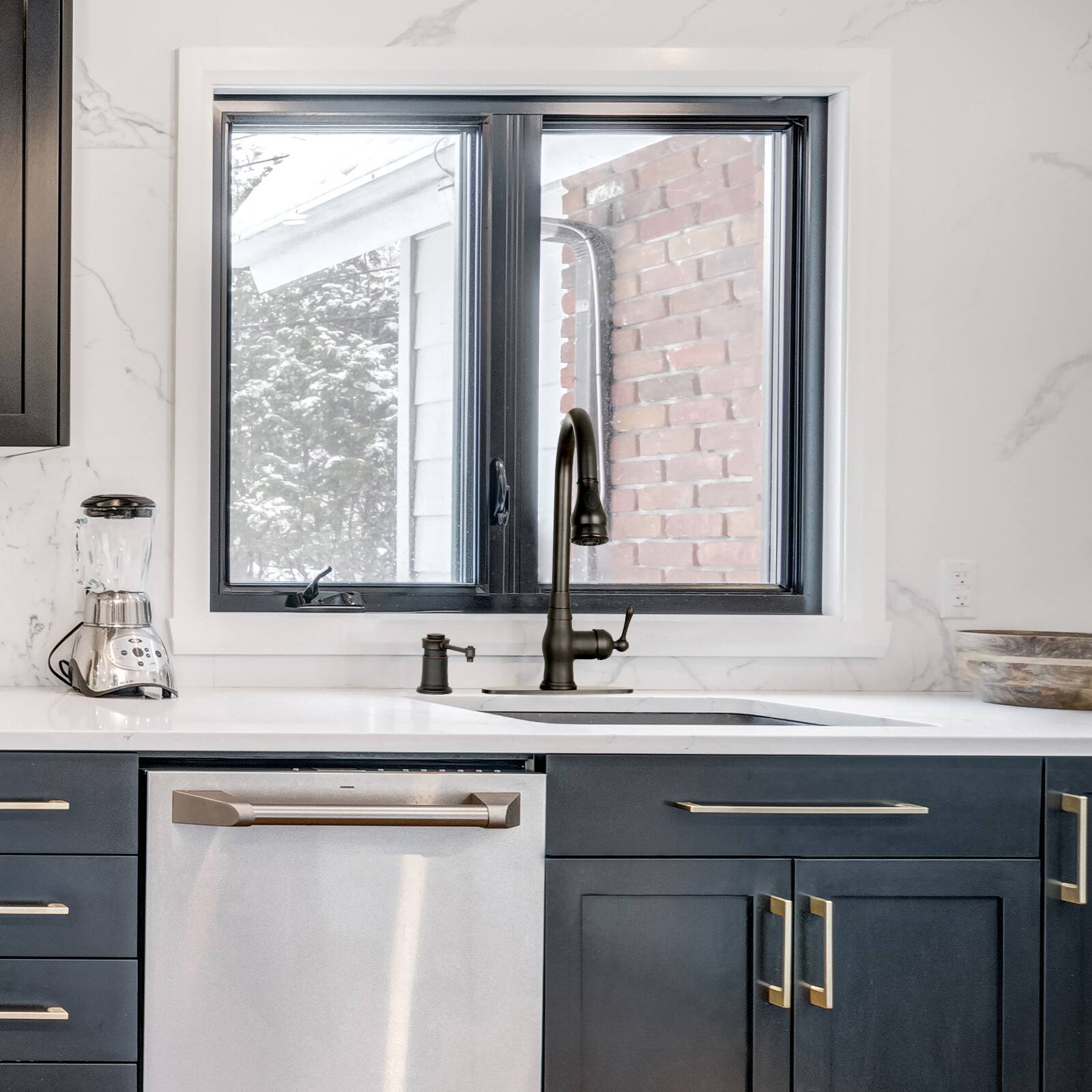 Alt View 2. Akicon - Akicon Brass Built-in Soap Dispenser for Kitchen Sink Top Refill with 17 oz. Bottle in Oil Rubbed Bronze - Oil Rubbed Bronze.