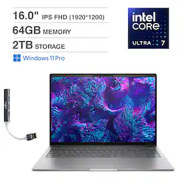 HP - ZBook 8 G1i 16 Workstation 16.0 WUXGA Display (Ultra 7-255H, 64GB, 2TB SSD, Intel Arc 140T, Win 11 Pro) w/USB Hub - Meteor Silver