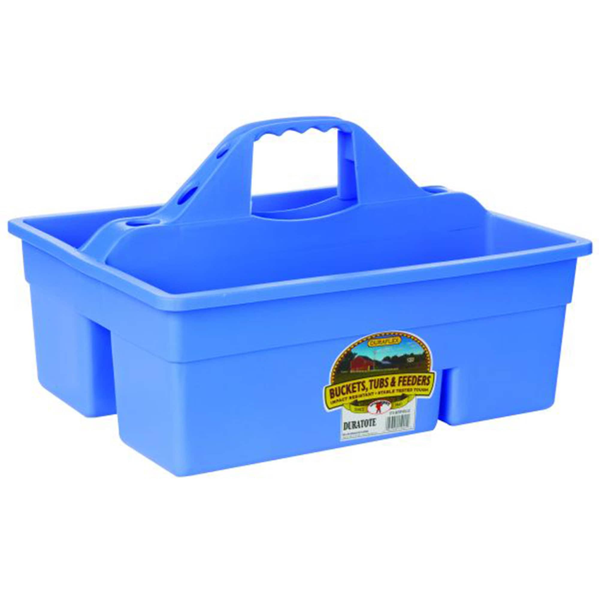 Little Giant - DuraTote Plastic Box Organizer w/2 Compartment & Grip Handle, Berry - Berry Blue