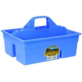 Little Giant - DuraTote Plastic Box Organizer w/2 Compartment & Grip Handle, Berry - Berry Blue