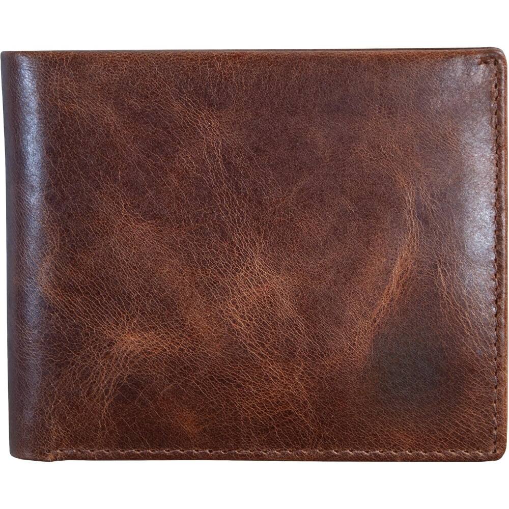 Front. ZUQIETA - ZUQIETA Western Bifold Wallet - Soft Genuine Leather, RFID Blocking with Flip ID & 11 Card Slots - Adventure Brown - Forest Brown.