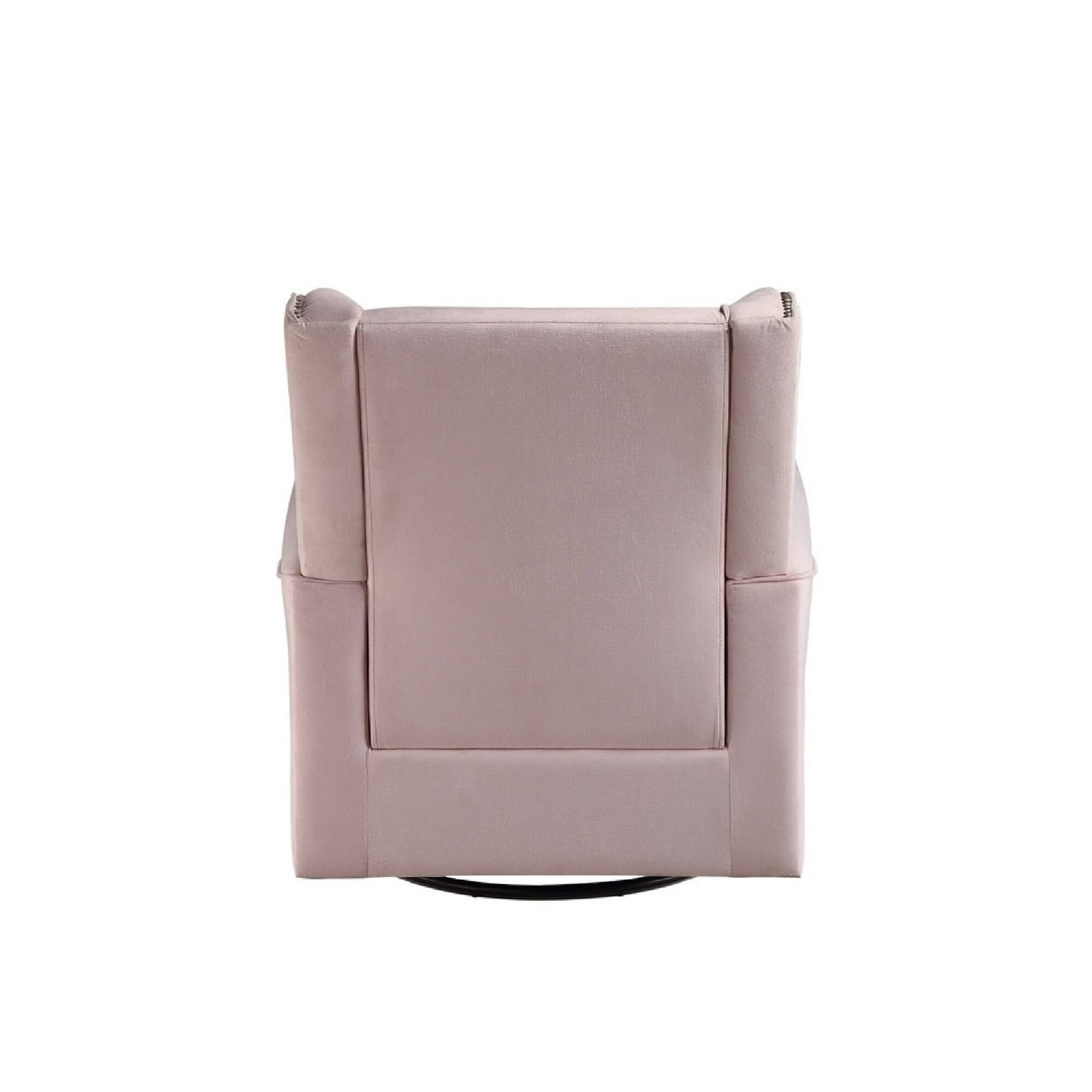 Alt View 3. Manhattan Lane - 35 Inch Accent Swivel Chair, Glider, Nailhead Trim - Pink.