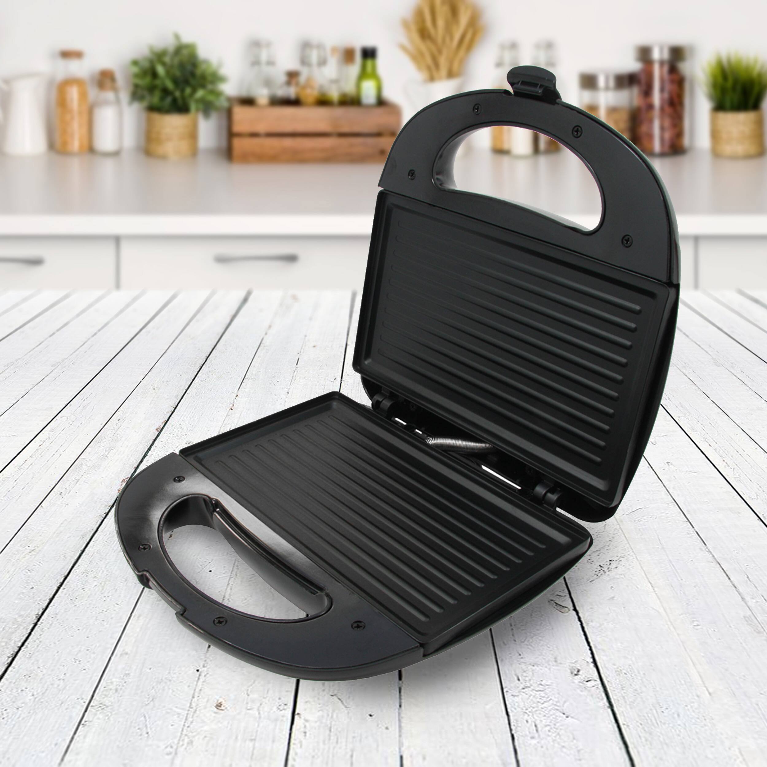 Alt View 1. Brentwood - Brentwood Non Stick Panini Press and Sandwich Maker in Black and Silver - Black.