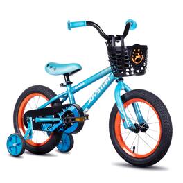 JOYSTAR - Cervine 16" Kids Bike with Training Wheels Basket, Coaster Brake Child's Bike for 4-7 Years Old Boys Girls - Blue