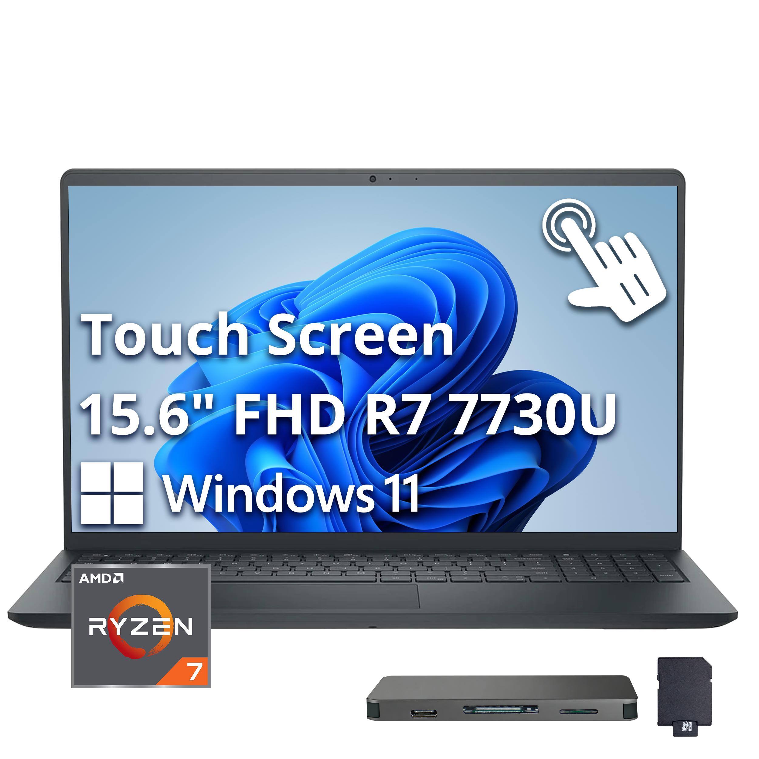 Dell - 15.6" FHD Laptop - AMD Ryzen 7 7730U 2023 - 16GB Memory - 1TB Storage - Carbon Black