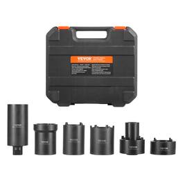VEVOR - Spindle Nut Socket Tool Kit, 1/2 inch Drive 6 Piece Axle Hub Nut Socket Set,for Toyota,Ford,4WD Vehicles and GM Vehicles - Black