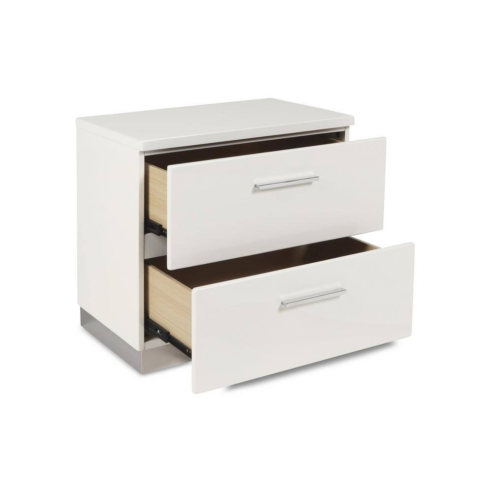 Alt View 1. New Classic Furniture - Furniture Sapphire Solid Wood 2-Drawer Nightstand in White - White.