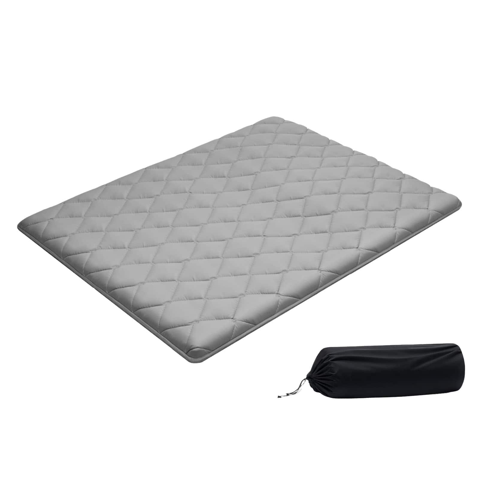 VEVOR - Japanese Tatami Mat, Queen Size Foldable Japanese Tatami Mattress, Futon Mattress with Storage Bag & Fastener - Gray