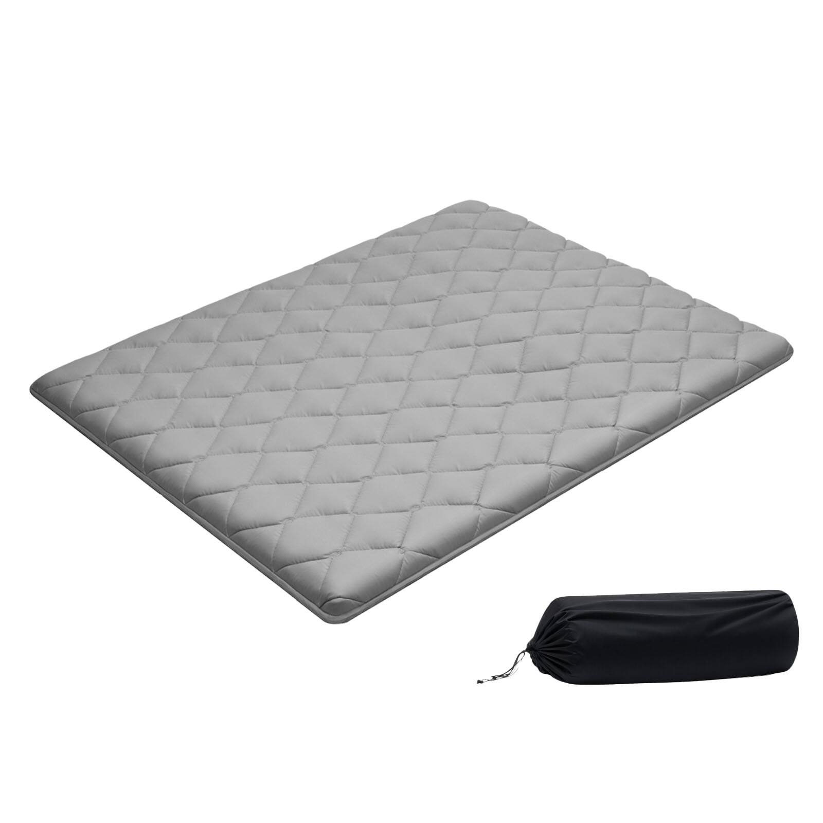 Front. VEVOR - Japanese Tatami Mat, Queen Size Foldable Japanese Tatami Mattress, Futon Mattress with Storage Bag & Fastener - gray.