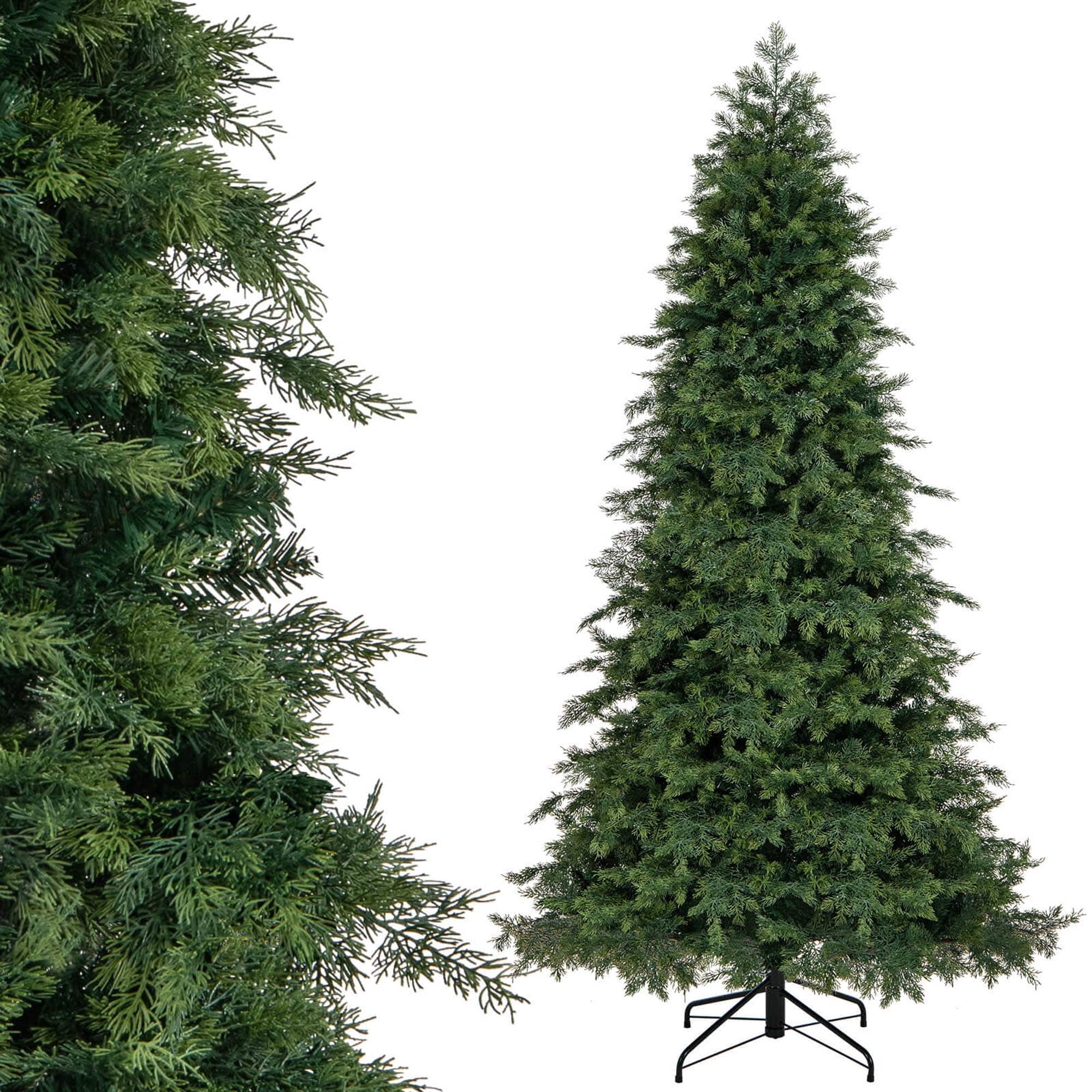 Costway - 7.5 FT Artificial Xmas Tree with 1019 PE PVC Branch Tips & Folding Metal Stand - Green price history on PriceWatchPro