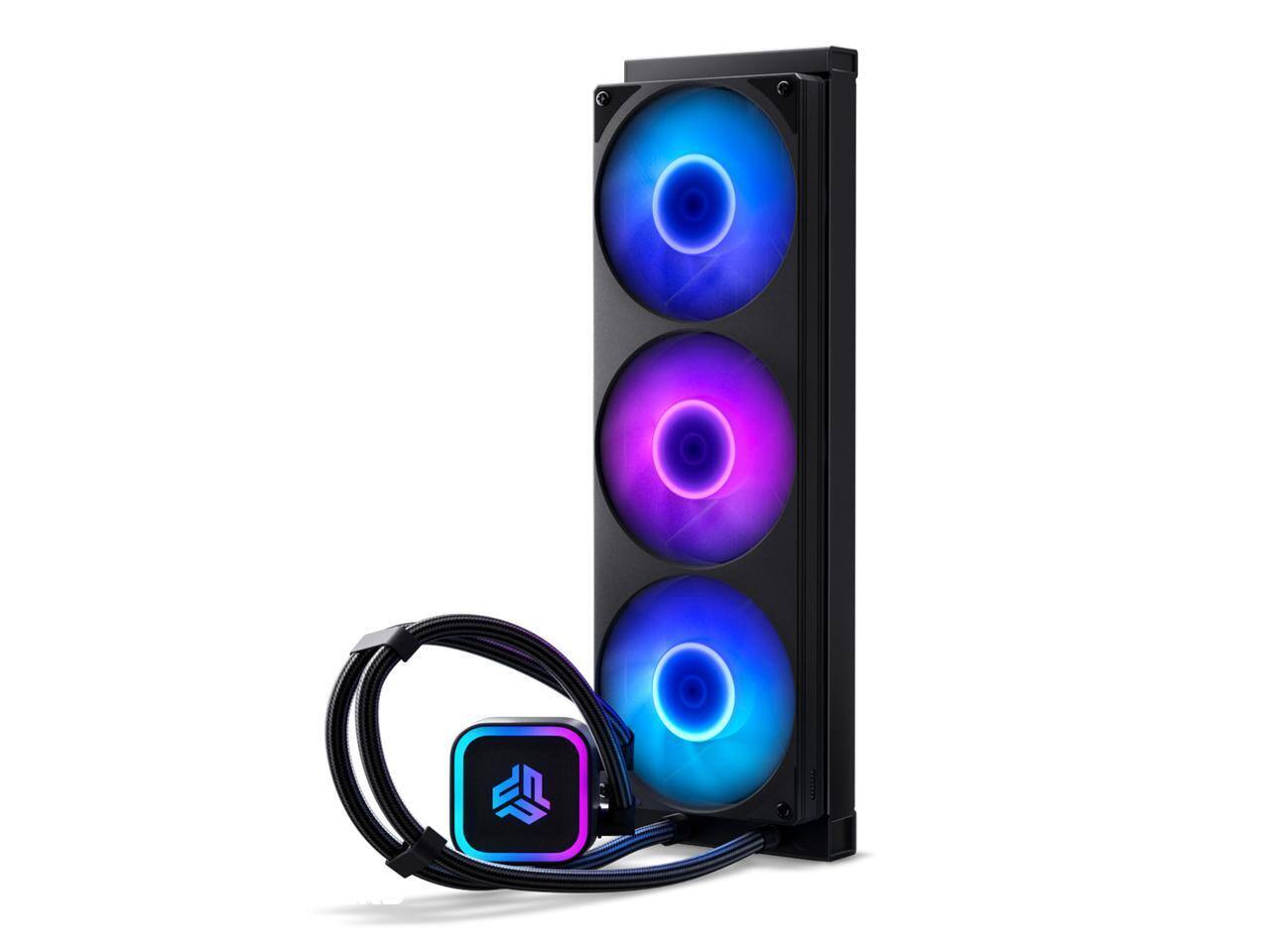 Front. Phanteks - Phanteks Glacier One 360S25-SE AIO Liquid CPU Cooler, 360 ARGB fan, Black - Black.