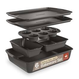 Bakken- Swiss - Bakken Swiss - Bakeware Set – 6 Piece – Stackable, Deluxe, Non-Stick Baking Pans for Professional and Home Cooking – Car - Gray
