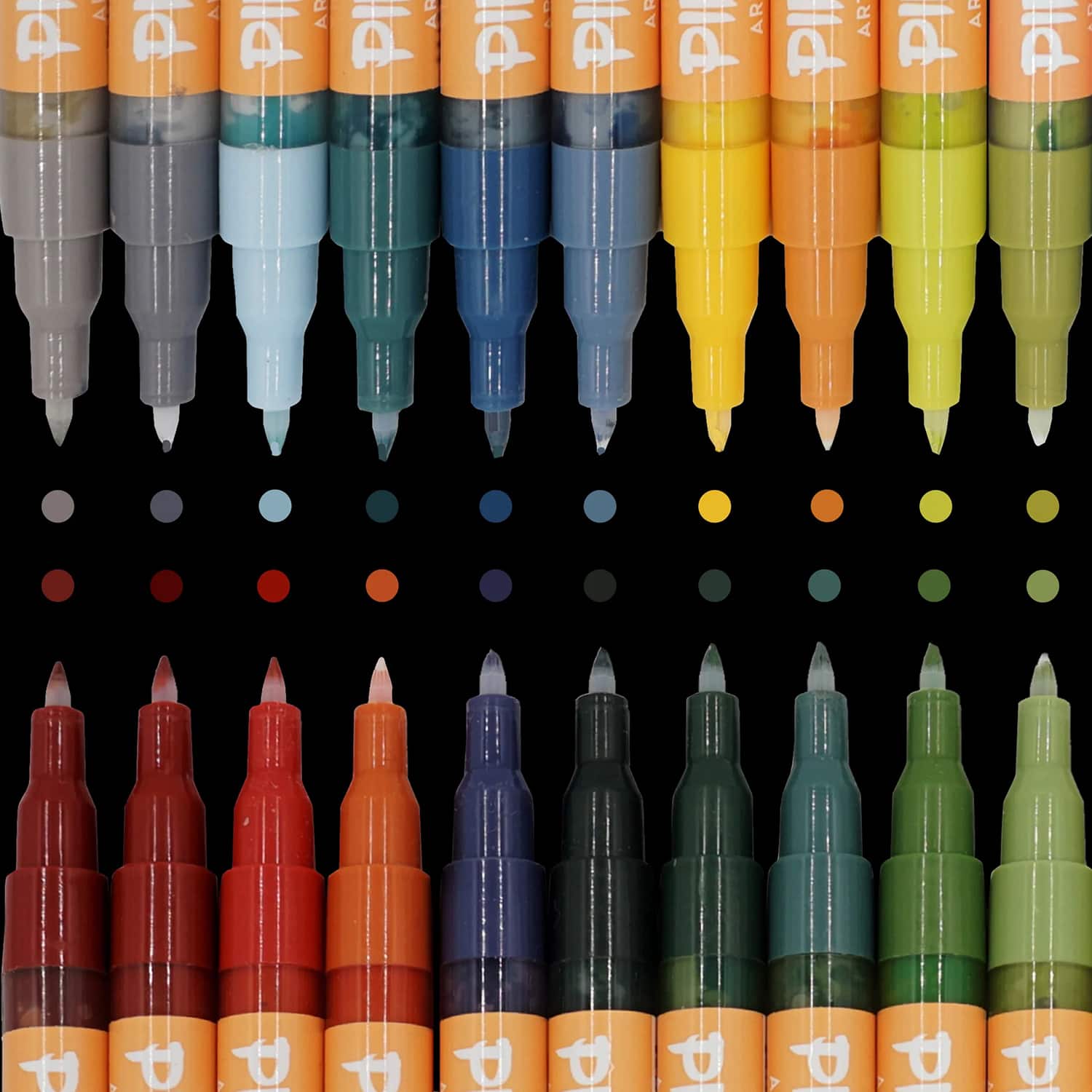 Pintar - Earth Tone Markers Extra Fine Tip - Colors for Earth Watercolor Paint Pens - Earth Paint Markers - Pack of 20, 0.7 mm