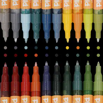 Front. Pintar - Earth Tone Markers Extra Fine Tip - Colors for Earth Watercolor Paint Pens - Earth Paint Markers - Pack of 20, 0.7 mm.