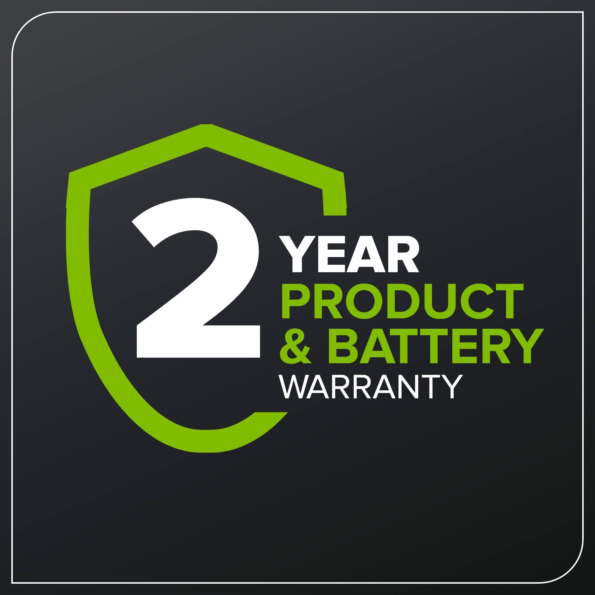 2 YEAR PRODUCT & BATTERY WARRANTY