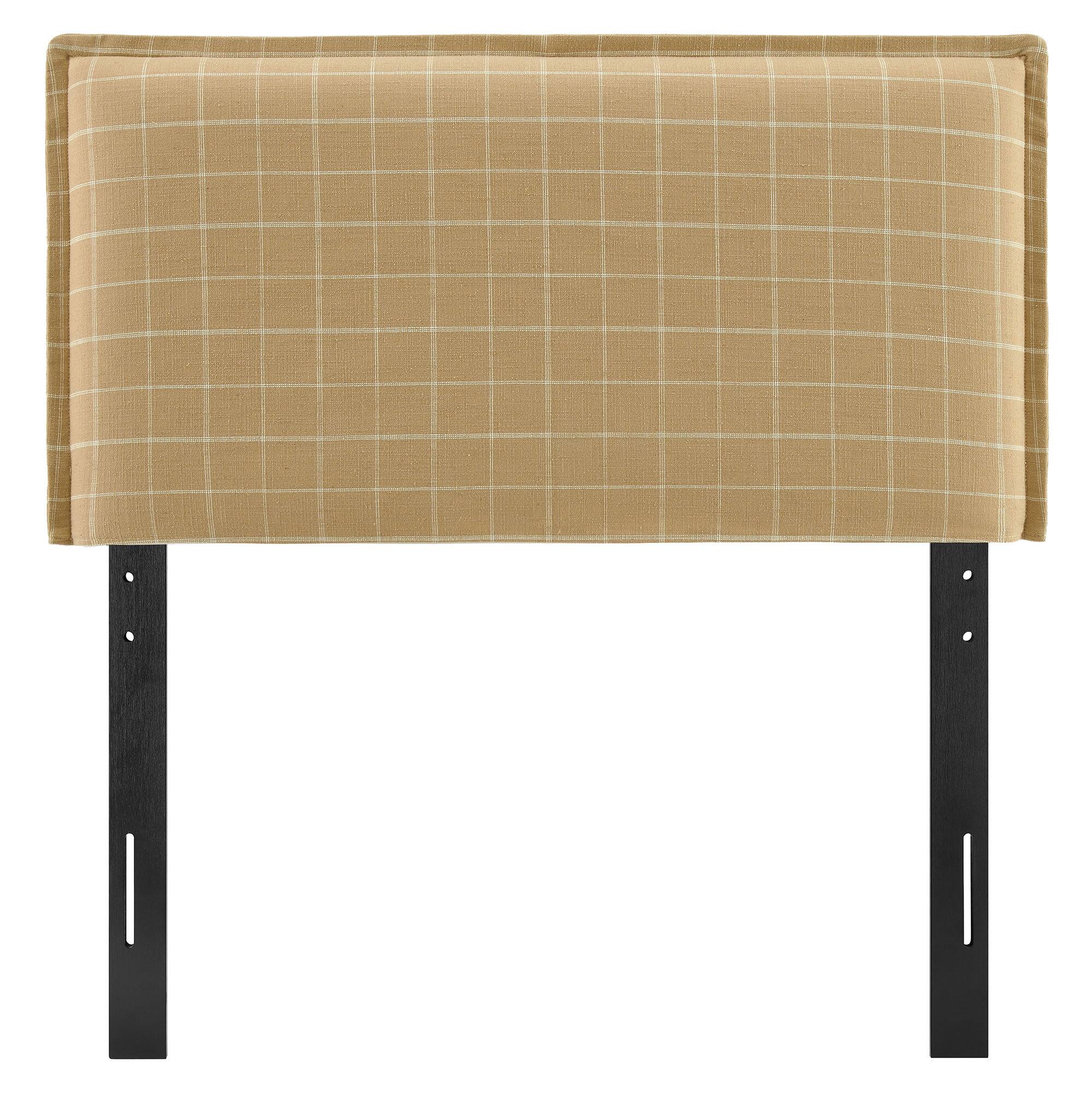 Alt View 2. Modway - Camille Checkered Linen Blend Headboard by Modway - Hemp Windowpane Check.