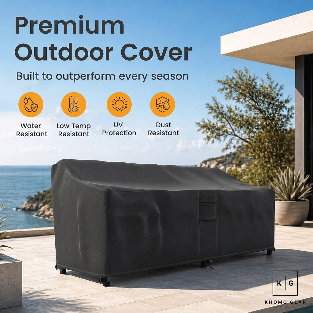 Premium Outdoor Cover  
Built to outperform every season  

- Water Resistant  
- Low Temp Resistant  
- UV Protection  
- Dust Resistant  

KHOMO GEAR  
K | G