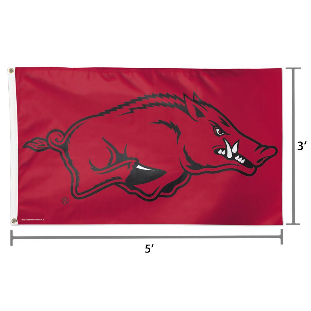 Alt View 1. WinCraft - Arkansas Razorbacks Deluxe 3' x 5' Flag - Multicolor.