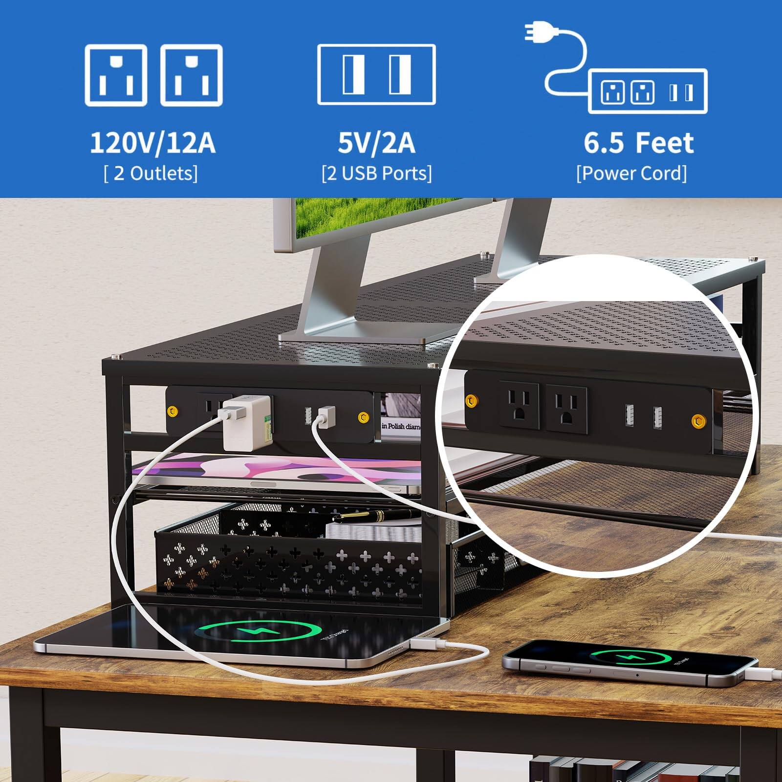 120V/12A [2 Outlets]  
5V/2A [2 USB Ports]  
6.5 Feet [Power Cord]
