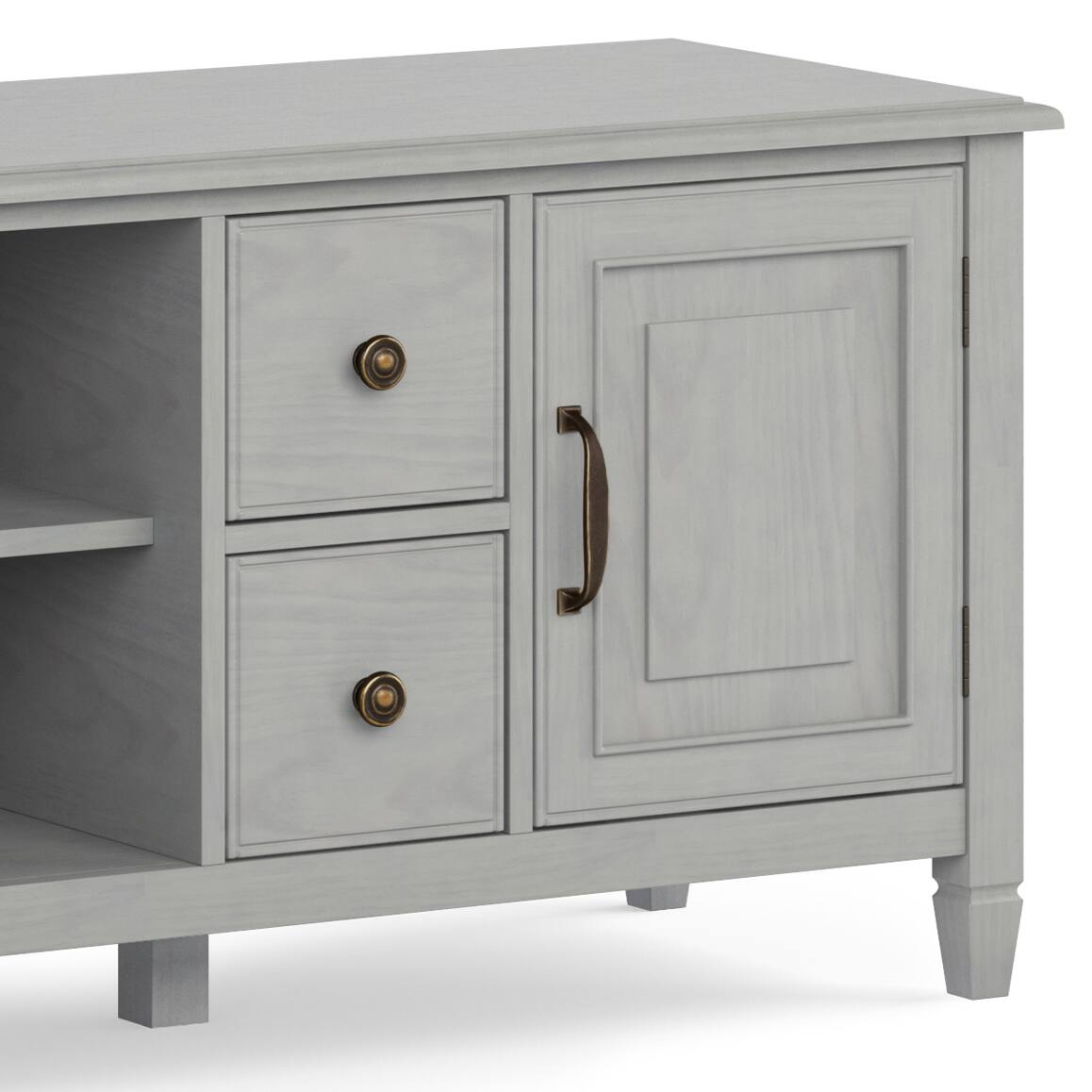 Alt View 9. Simpli Home - Connaught SOLID WOOD 72 inch Wide TV Stand in Fog Grey For TVs up to 80 inches - Fog Grey.