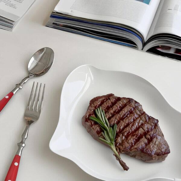 Alt View 2. Furno Fusion - Forged Flatware Set With Red Handle - Red Silver.