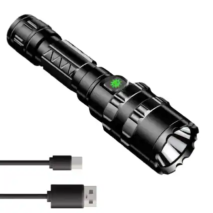 Front. Cluzine - Super Bright LED Tactical Flashlight – Rechargeable.