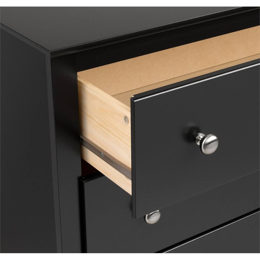 Left. Prepac - Sonoma 3-drawer Tall Nightstand, Black - Black.