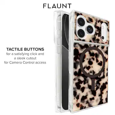 FLAUNT - Square Case with MagSafe for Apple iPhone 17 Pro Max - Blonde Tortoise Shell FLAUNT - Square Case with MagSafe for Apple iPhone 17 Pro Max - Blonde Tortoise Shell