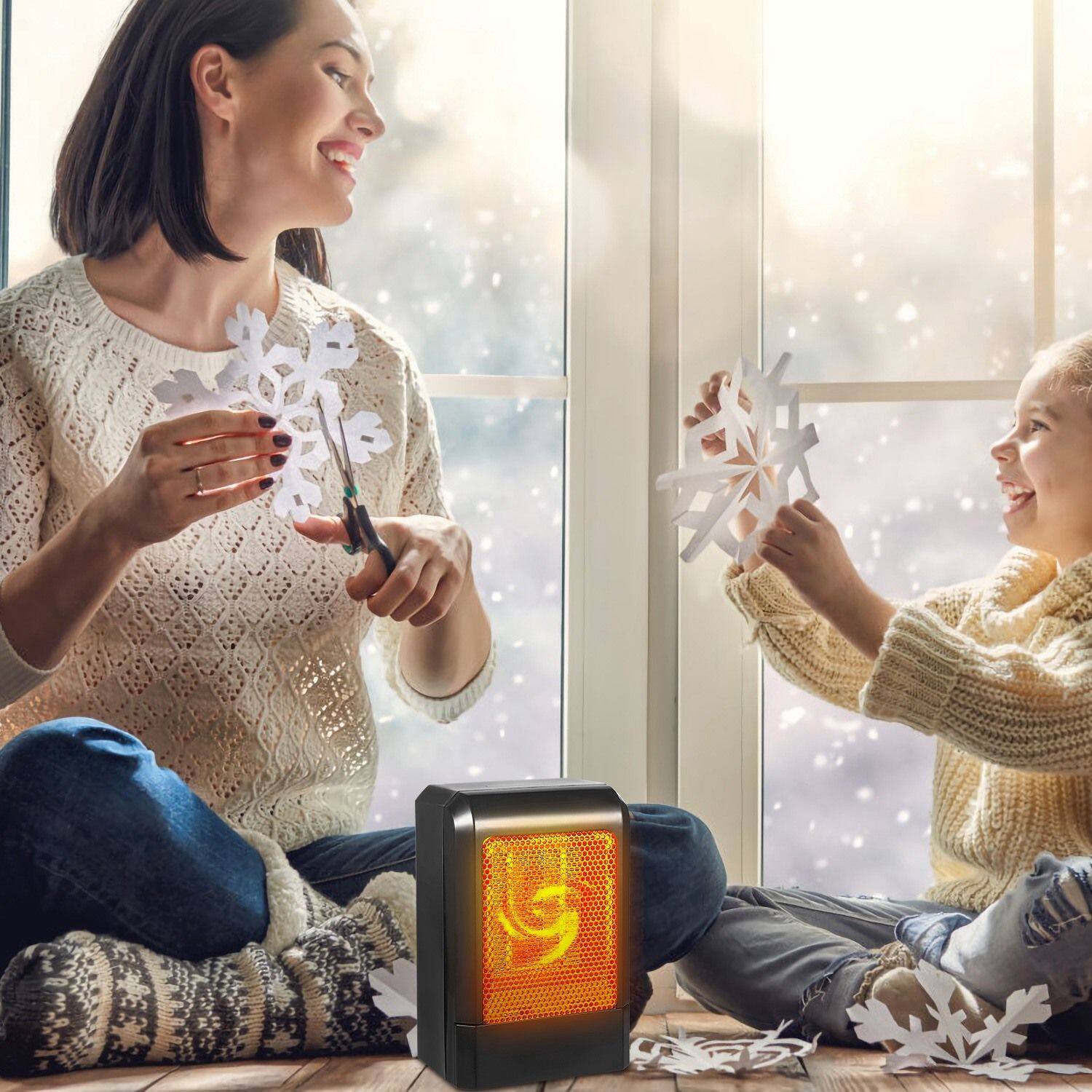 Alt View 2. Akoasm - 500W PTC Ceramic Space Heater - 3-Second Fast Heating Portable Electric Heater for Home Office, Bedroom, Up to 107 Sq Ft.