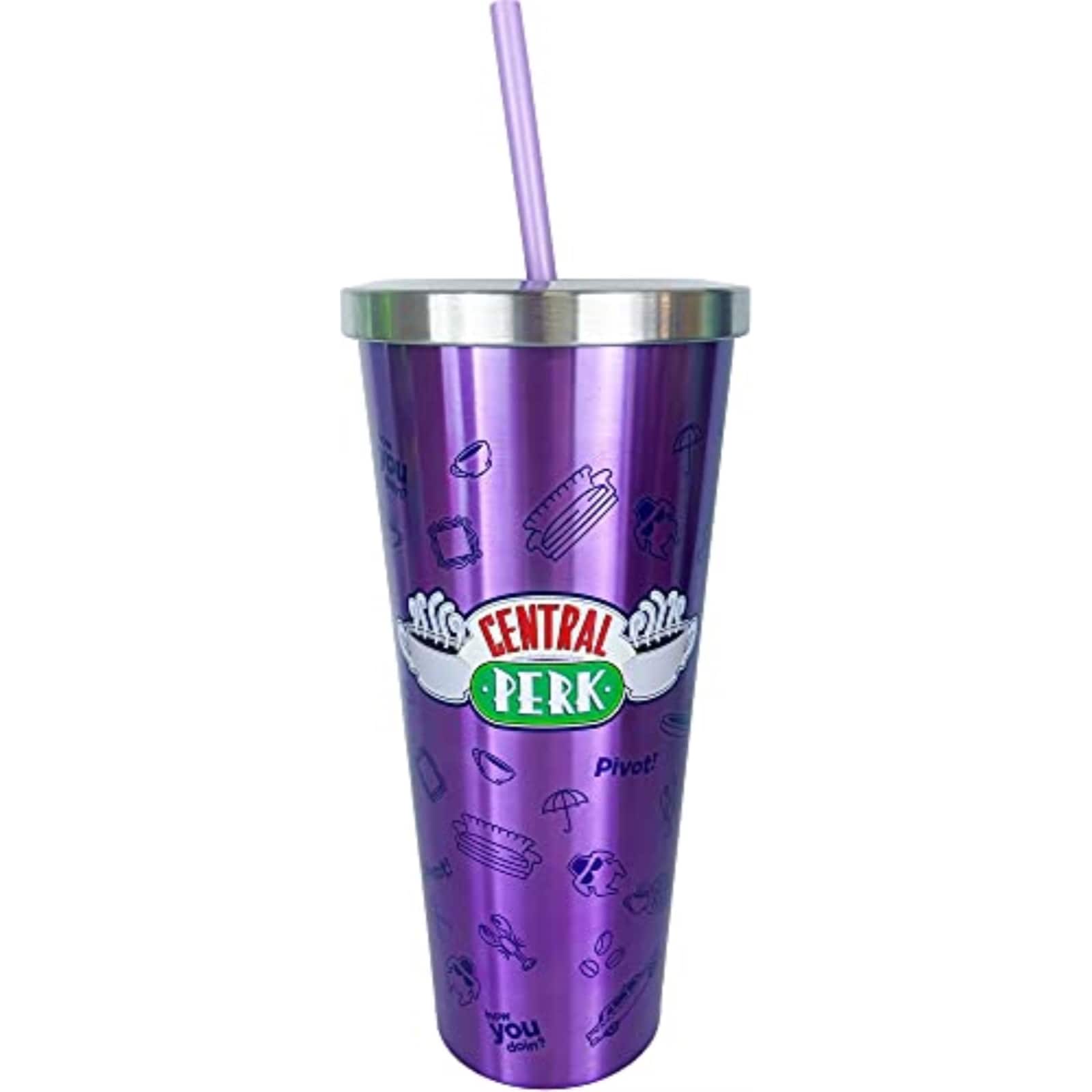 Spoontiques - Friends Central Perk Double Wall Insulated Stainless Steel Tumbler Travel Cup with Straw 24 ounce - Purple price history on PriceWatchPro