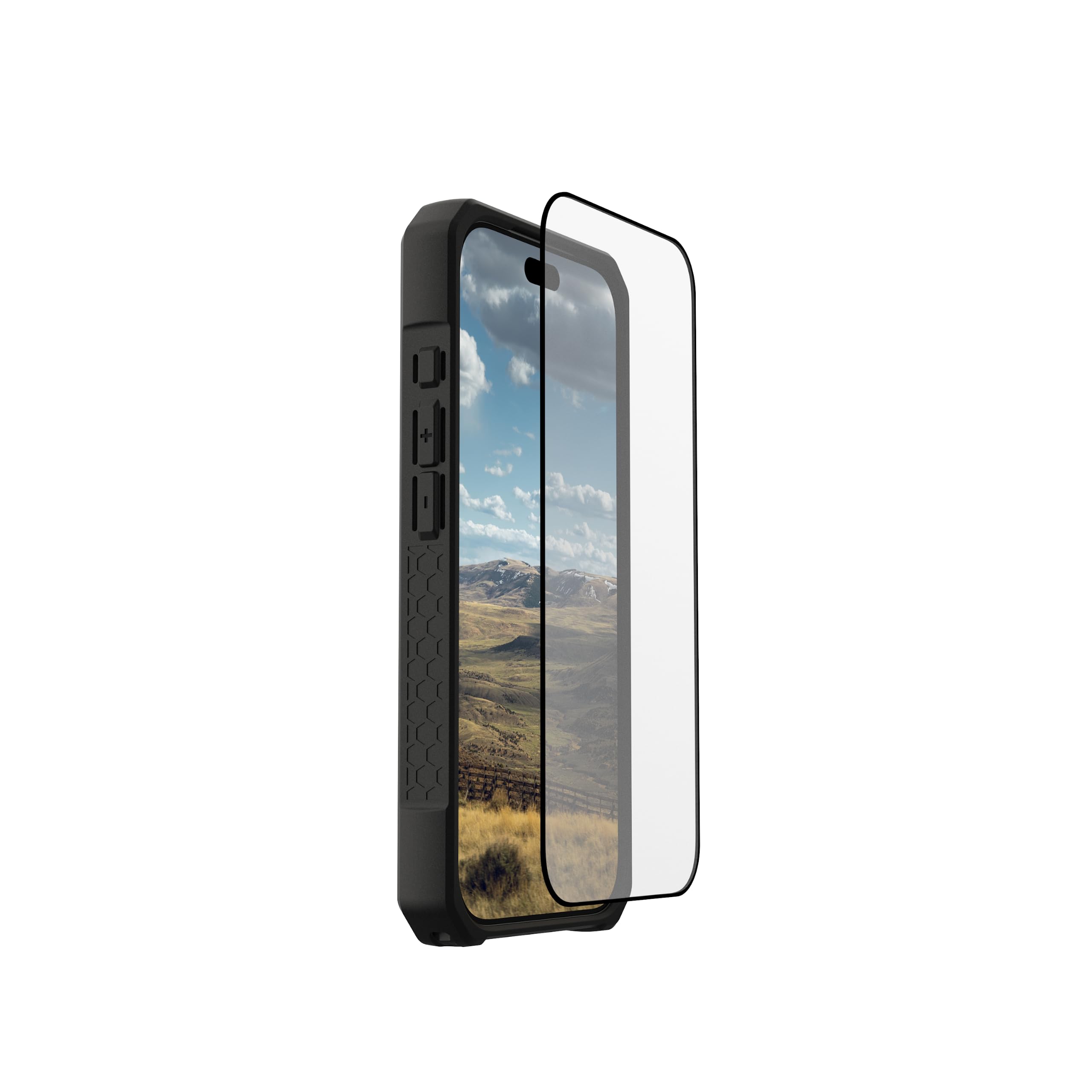Alt View 3. UAG - iPhone 18 Pro/iPhone 17 Pro Glass Screen Protector, Tempered Glass, Glass Shield LT - Clear.