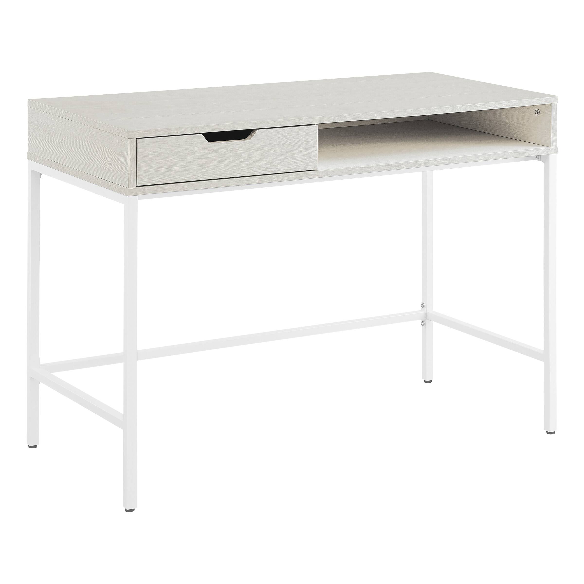 Angle. OSP Home Furnishings - Contempo 40" Desk with Drawer - White Oak.