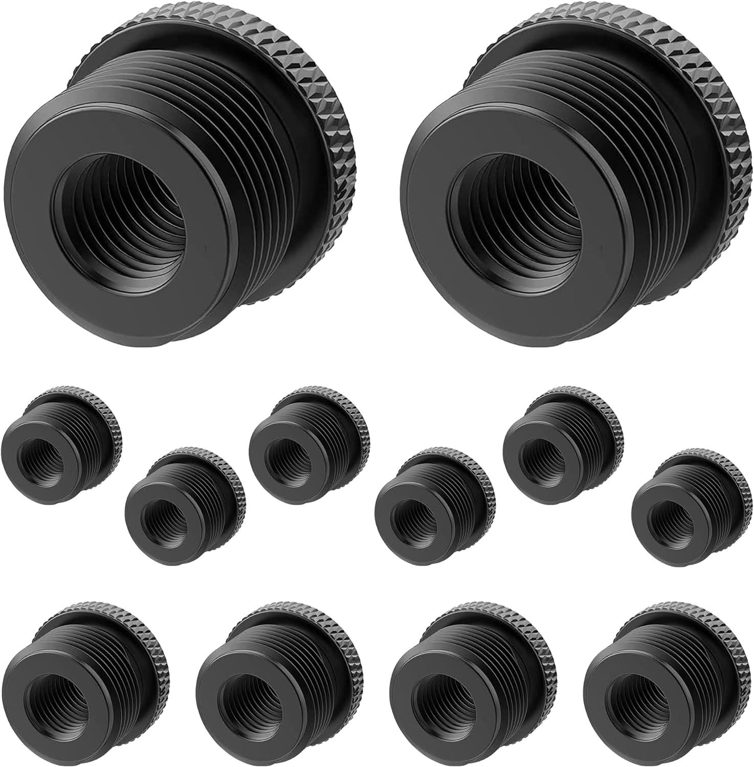 Front. 5 CORE - 5 Core Mic Stand Adapter 12 Pieces 5/8 Male to 3/8 Female Screw Thread Conversion Connector - Black.