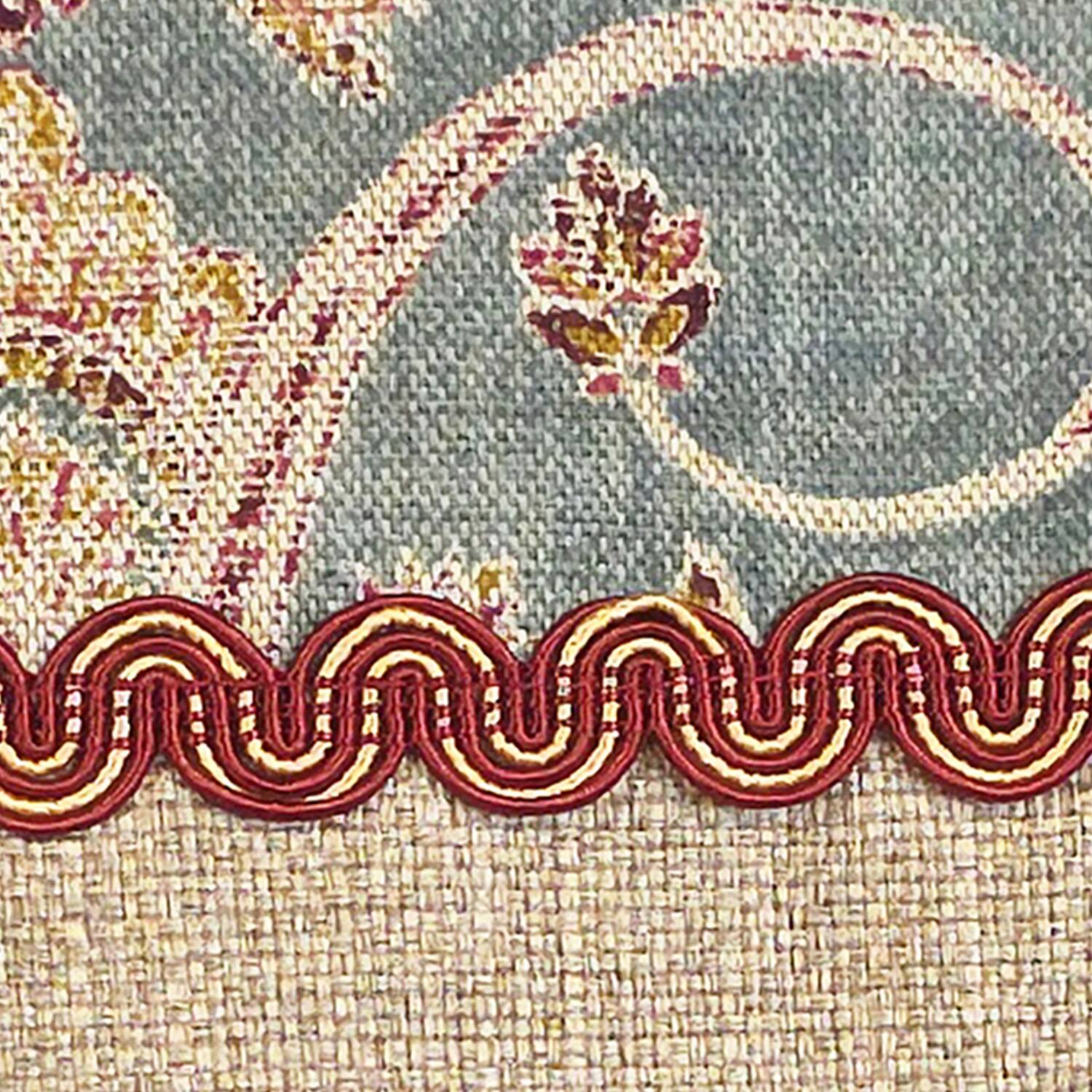 Alt View 1. RLF Home - RLF Home 100% Cotton Fairtrade Trimmed Provance Lined Window Valance 50" x 17" Blue - Blue.
