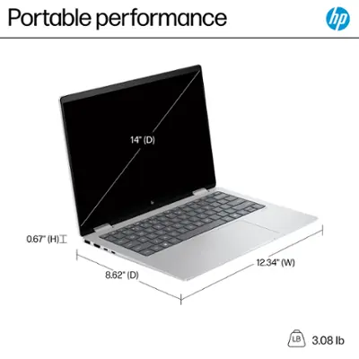 HP - Envy 2-in-1 14" Wide Ultra XGA Touch-Screen Laptop - AMD Ryzen 7 - 16GB Memory - 1TB SSD - Glacier Silver
