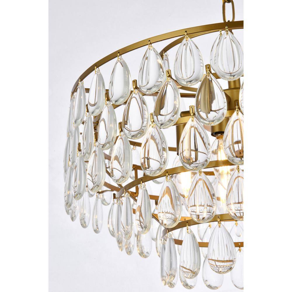 Alt View 4. Elegant Lighting - Mila 20 inch pendant in brass - Brass.