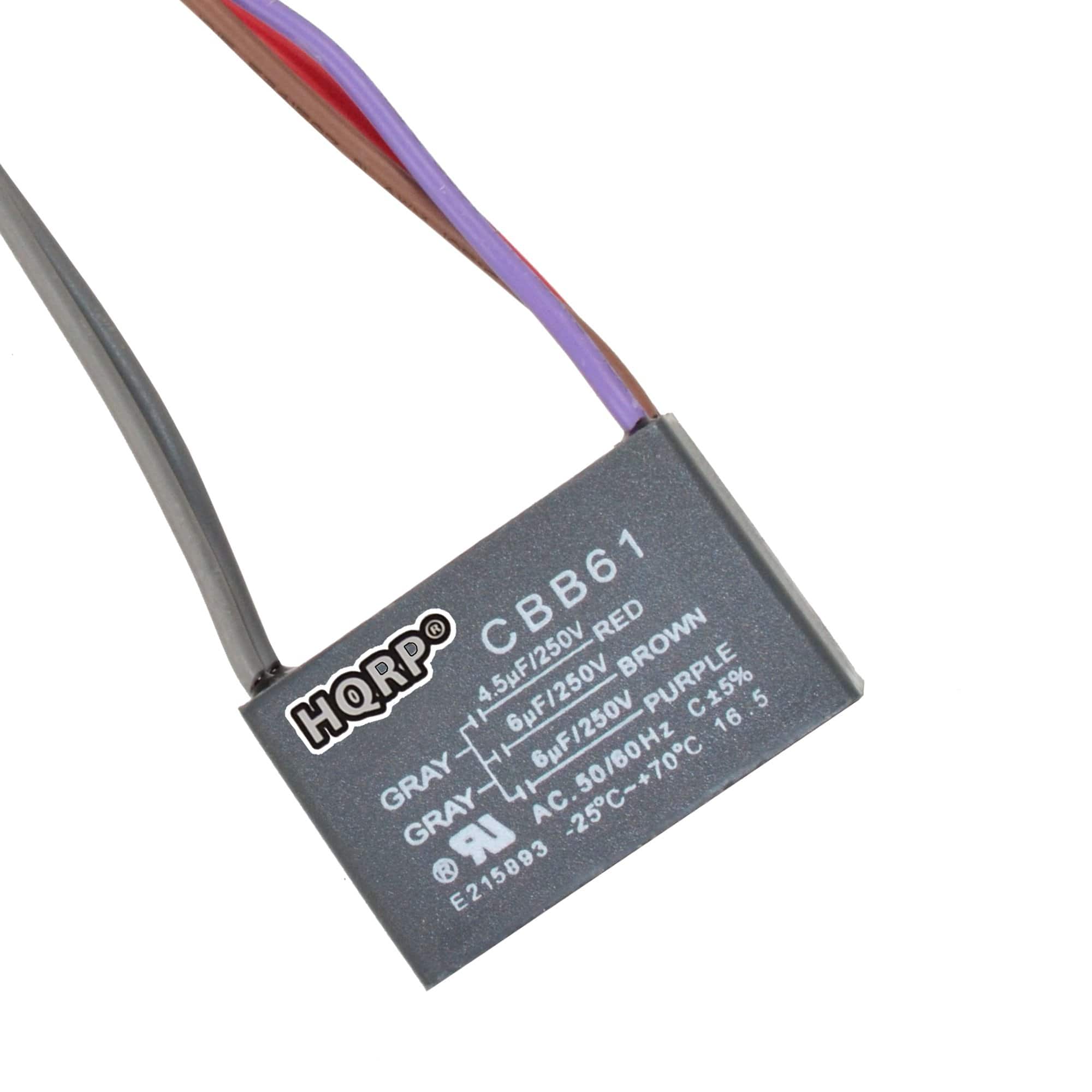 HQRP - Ceiling Fan Motor Capacitor 4.5/6/6 uF 5-Wire 250 VAC UL Listed for Harbor Breeze CBB61 price history on PriceWatchPro