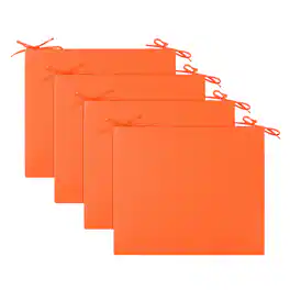 Peace Nest - Waterproof Outdoor Chair Cushions Set of 4 with Ties for Patio Furniture, ,18.5x16x3" Square Corner - Orange