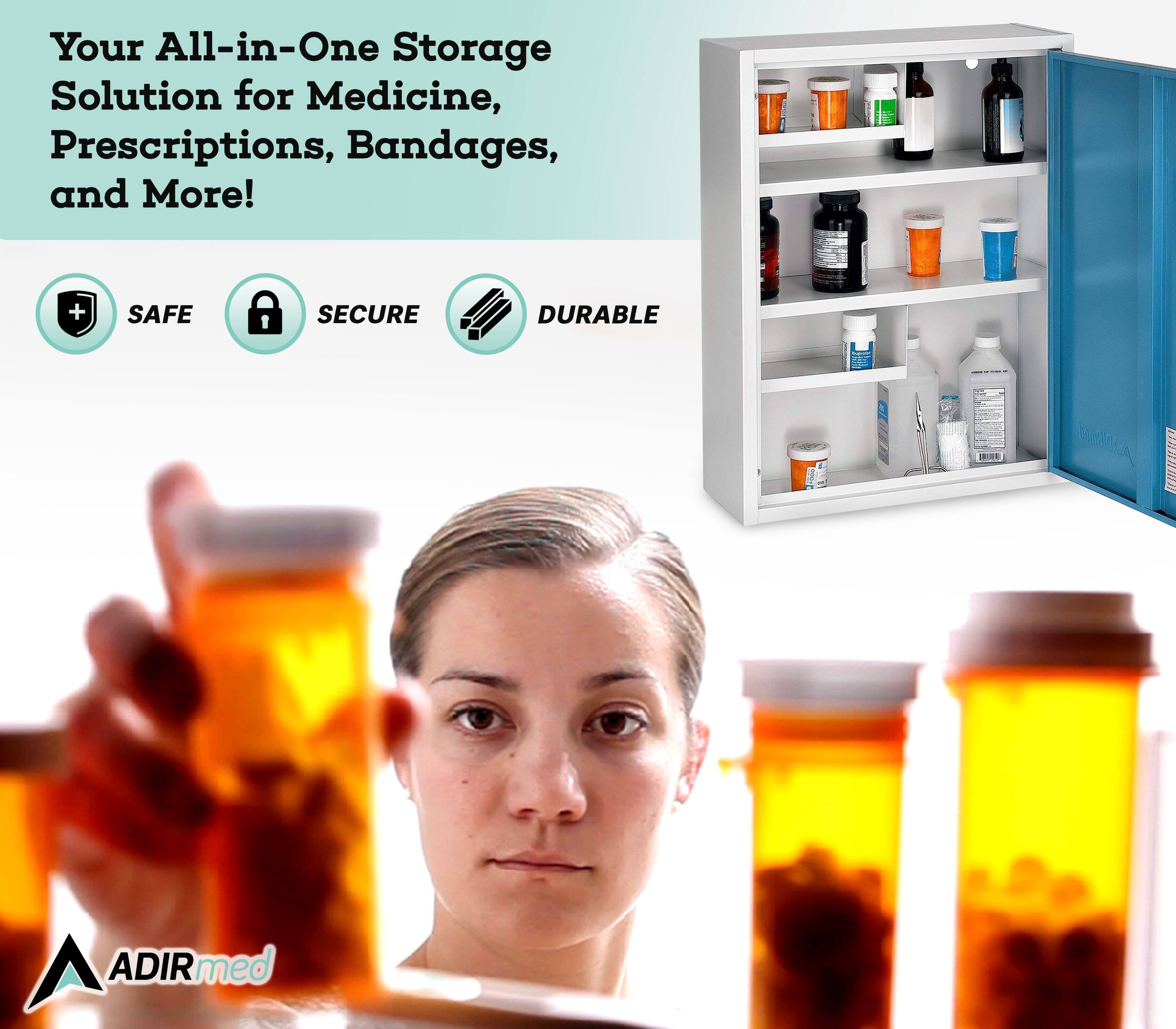 Your All-in-One Storage Solution for Medicine, Prescriptions, Bandages, and More! SAFE SECURE DURABLE ADIRmed