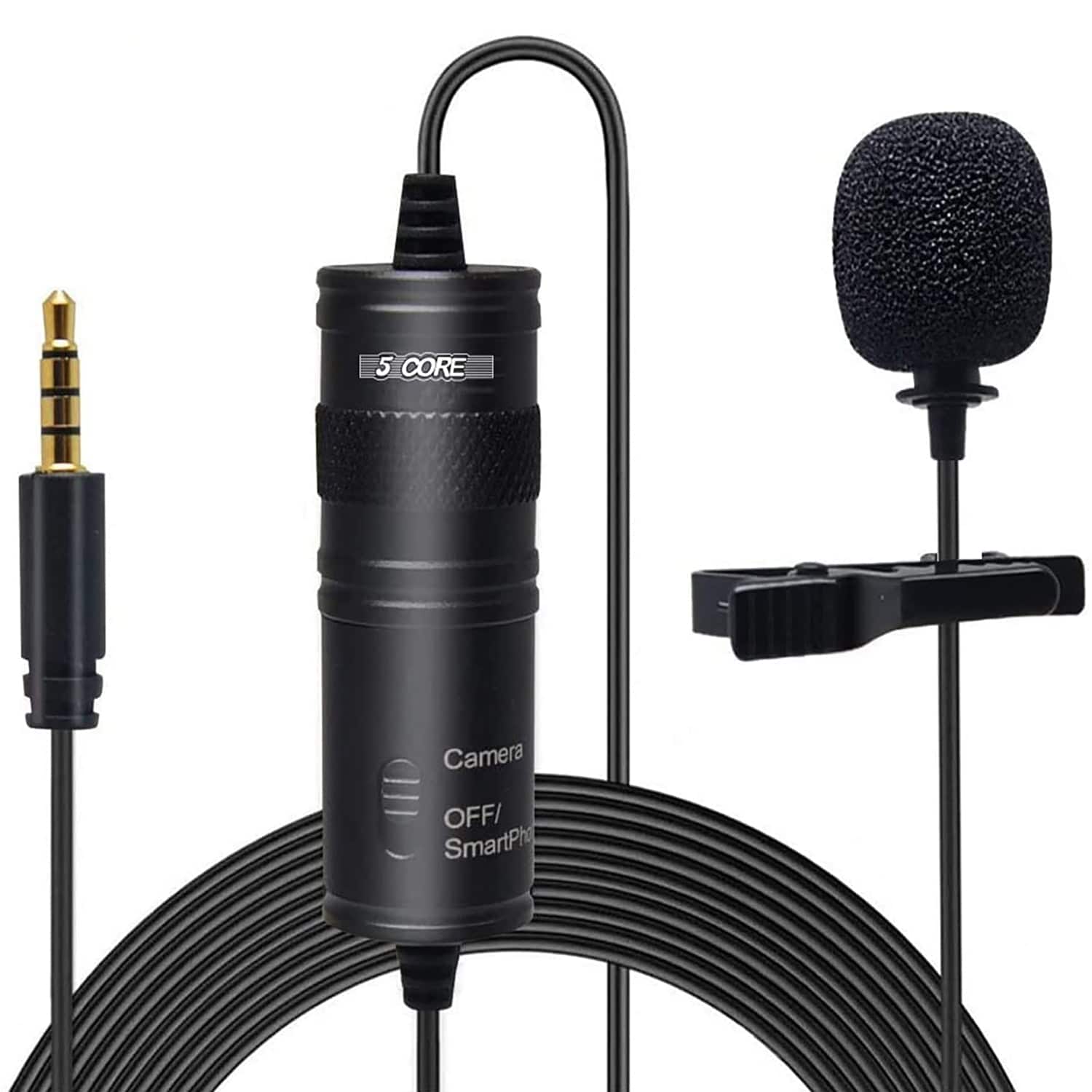 5 CORE - 5Core Lavalier Microphone Clip On Professional Grade 3.5mm Lav Lapel Mic Omnidirectional-CM 001