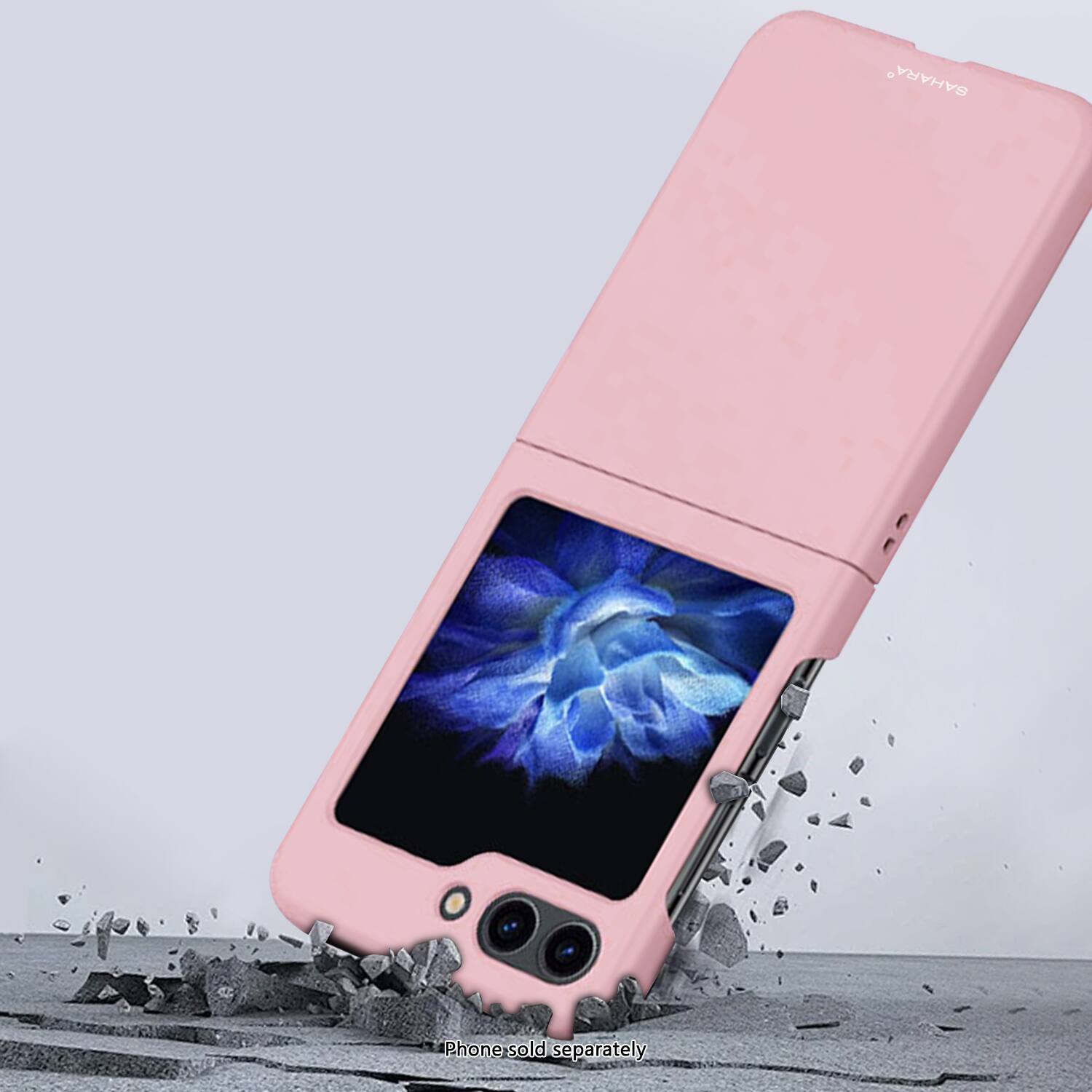 The text on the image is: "Sahara Phone sold separately."