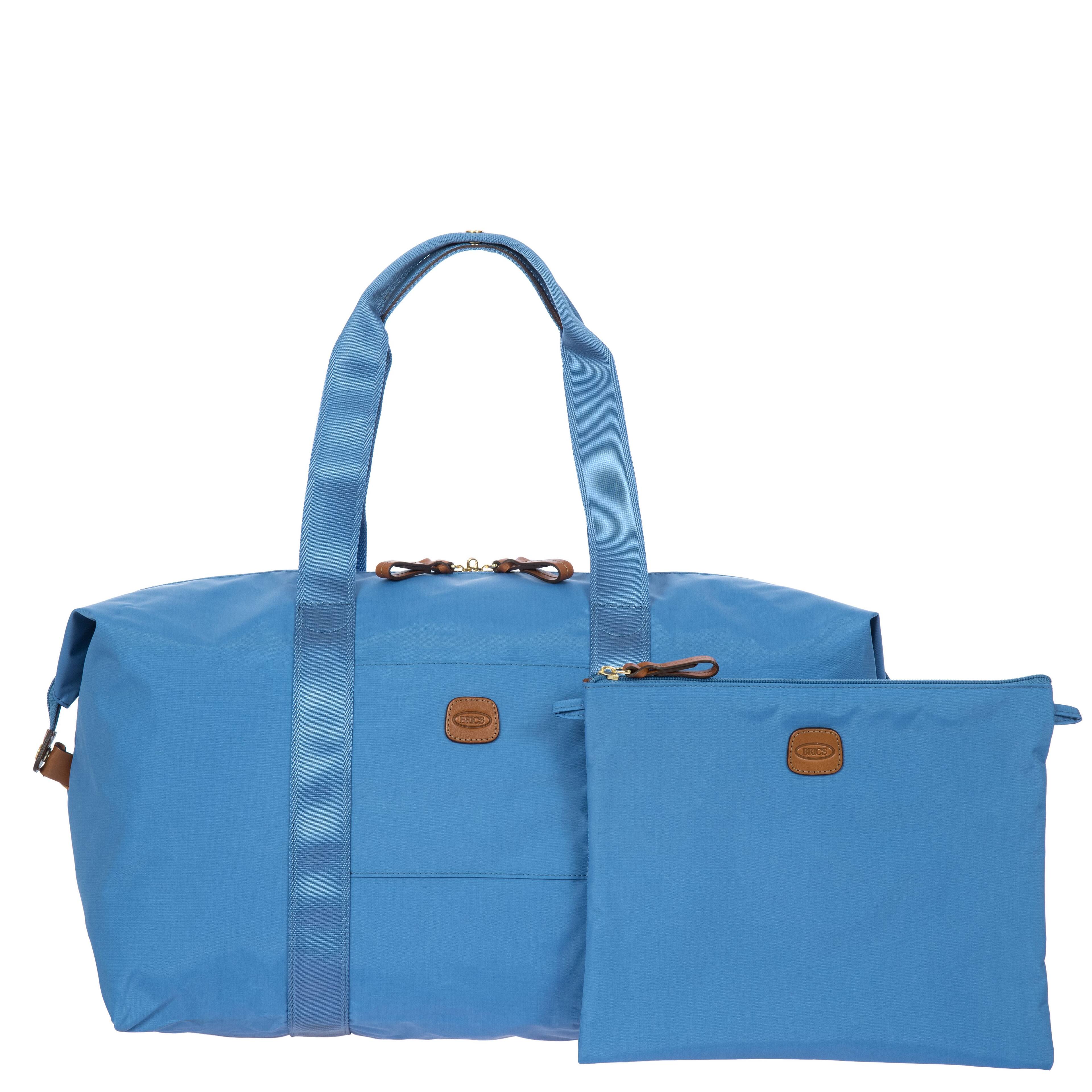 Angle. Bric's - Bric's X-Bag Carry On Folding Duffle Bags Cobalt, 22" - Cobalt.