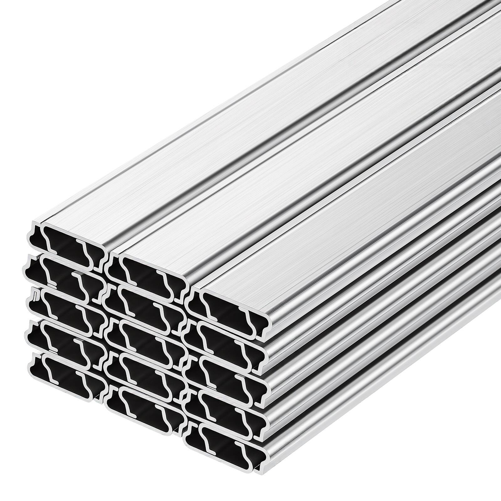 Alt View 5. VEVOR - Greenhouse Spring Wire and Lock Channel, 30 Packs 6.56 ft PVC-Coated Wiggle Wire & Aluminum Alloy Channel Bundle Kit - Silver.