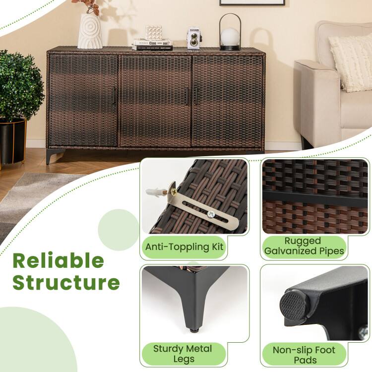 NE Anti-Toppling Kit Reliable Structure Rugged Galvanized Pipes Sturdy Metal Legs Non-slip Foot Pads